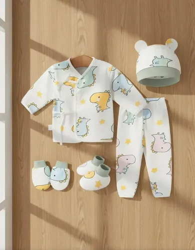 Conjunto de bienvenida de 5 piezas con estampado de dinosaurios